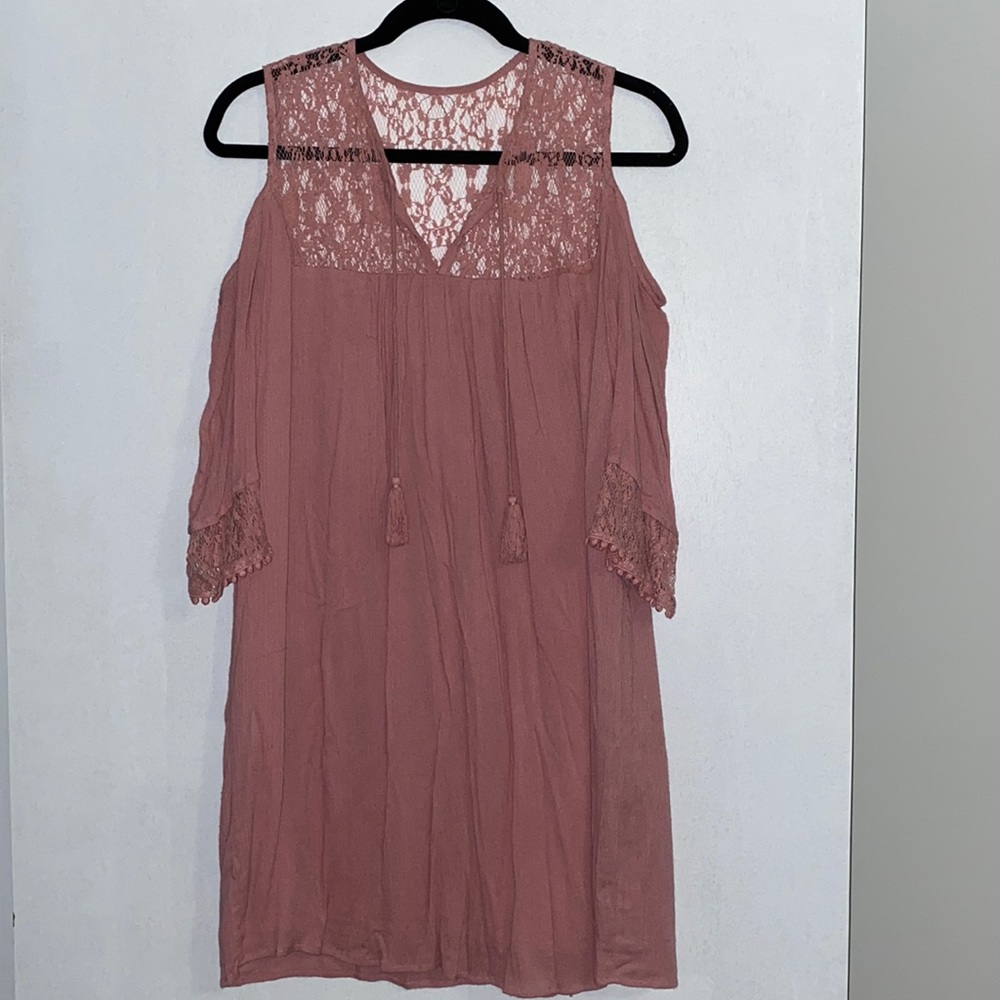 Heartloom - Cold Shoulder Dusty Rose Dress